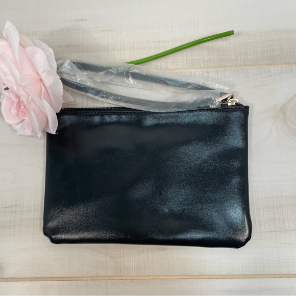 Victoria’s Secret NWOT Black Confetti Zipper Wristlet Cosmetic Bag - Picture 2 of 5